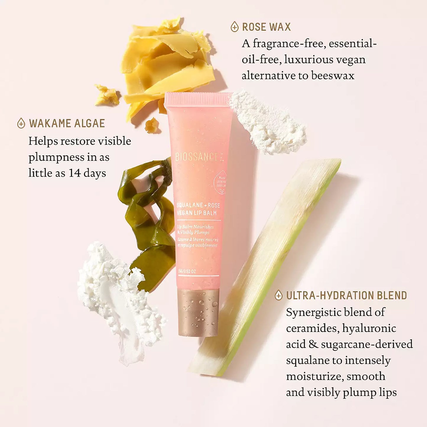 Biossance - Squalane + Rose Vegan Lip Balm