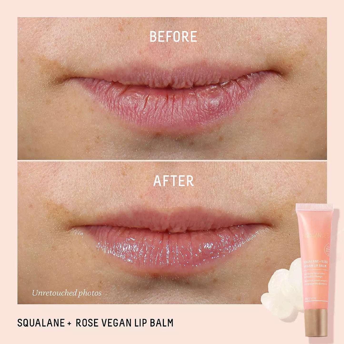 Biossance - Squalane + Rose Vegan Lip Balm