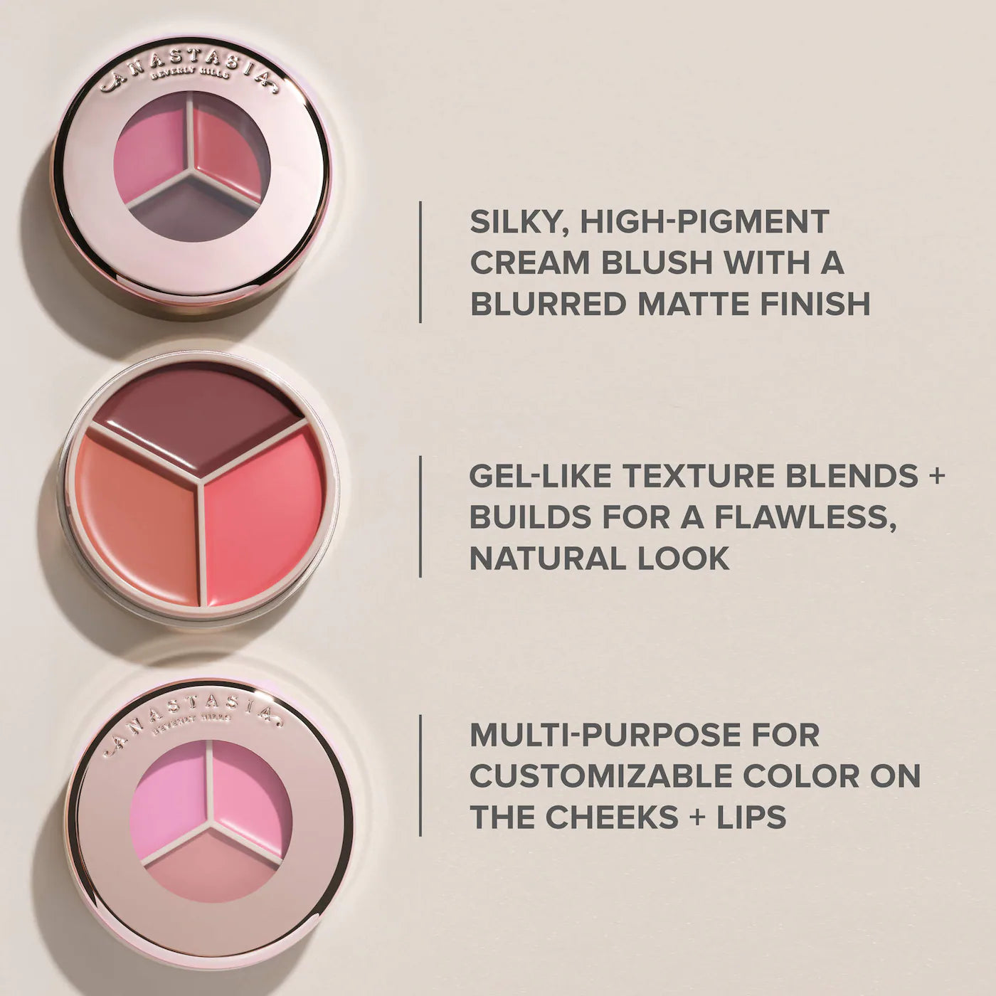 Anastasia Beverly Hills - Magic Touch Cream Blush & Lip Trio - PINK