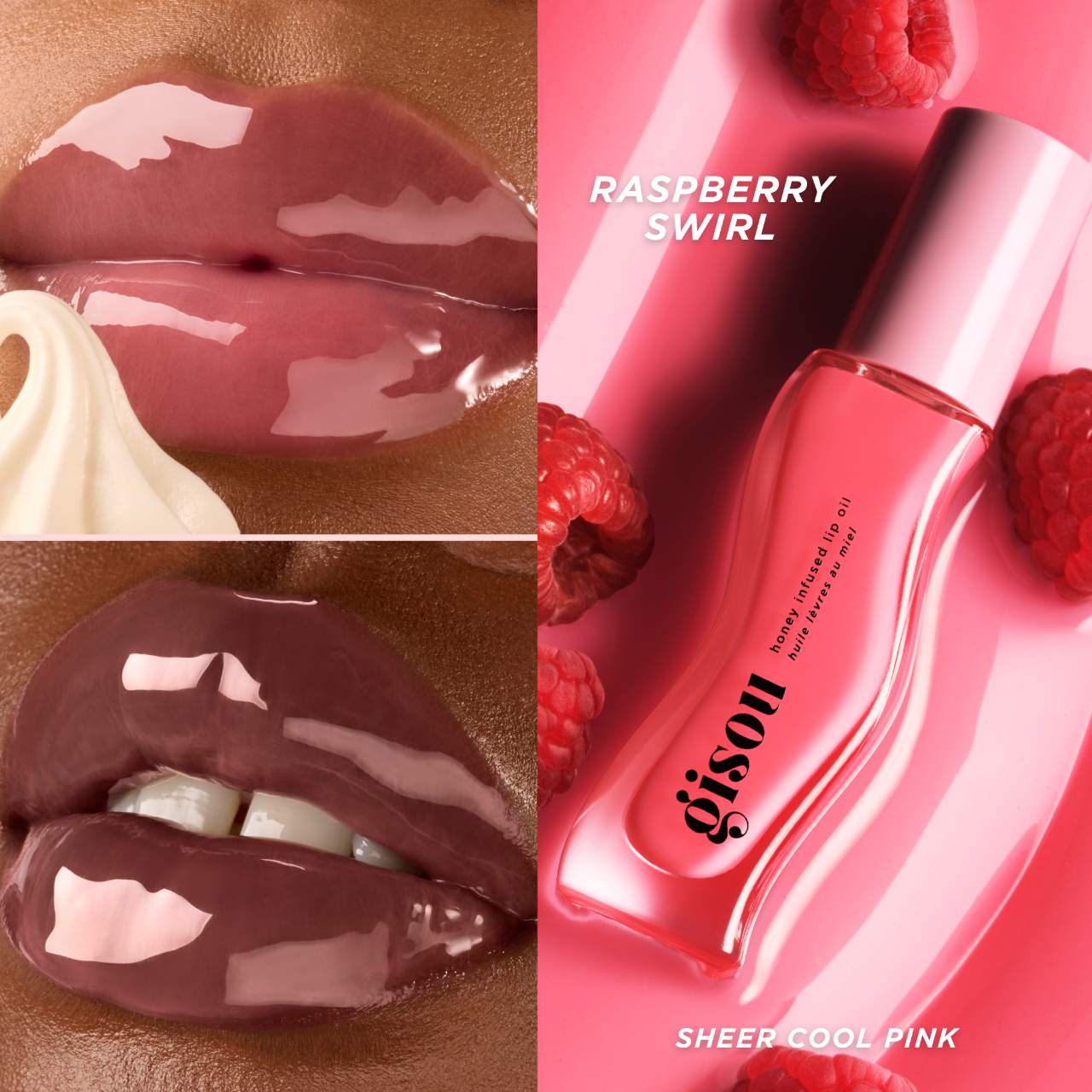Gisou - Honey Infused Hydrating Lip Oil - RASPBERRY SWIRL