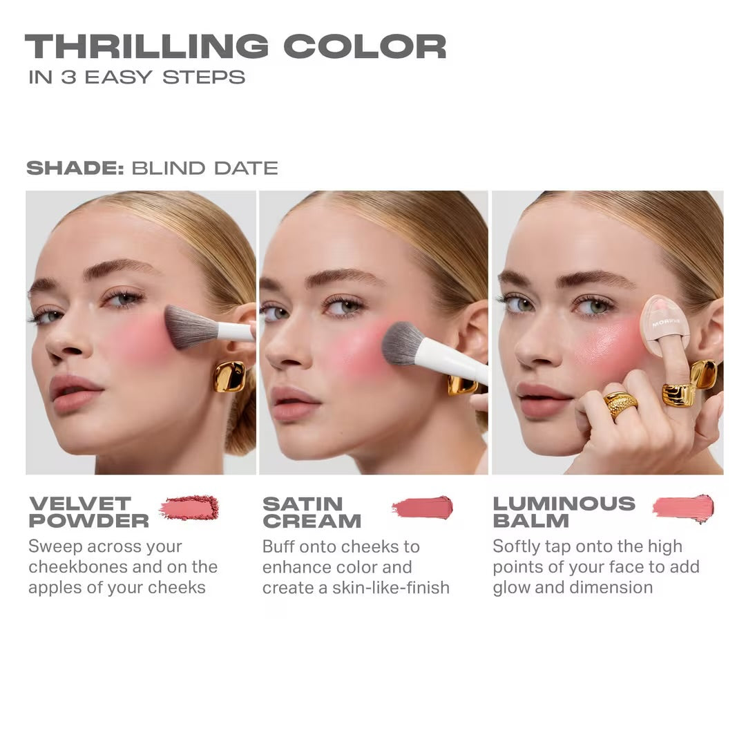 Morphe - Cheek Thrills Multi-Finish Face Trio - BLIND DATE