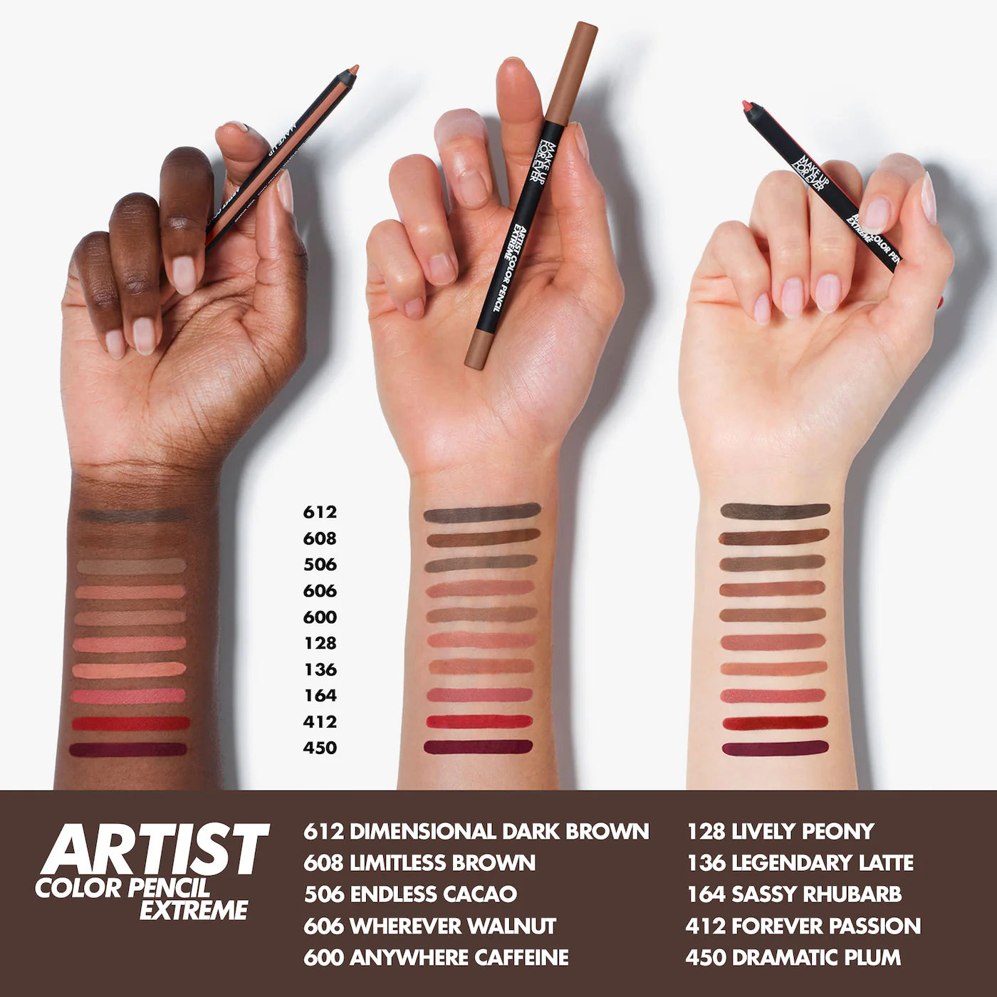 MAKE UP FOR EVER - Artist Color Pencil Extreme Waterproof Lip Liner - 612 DIMENSIONAL DARK BROWN