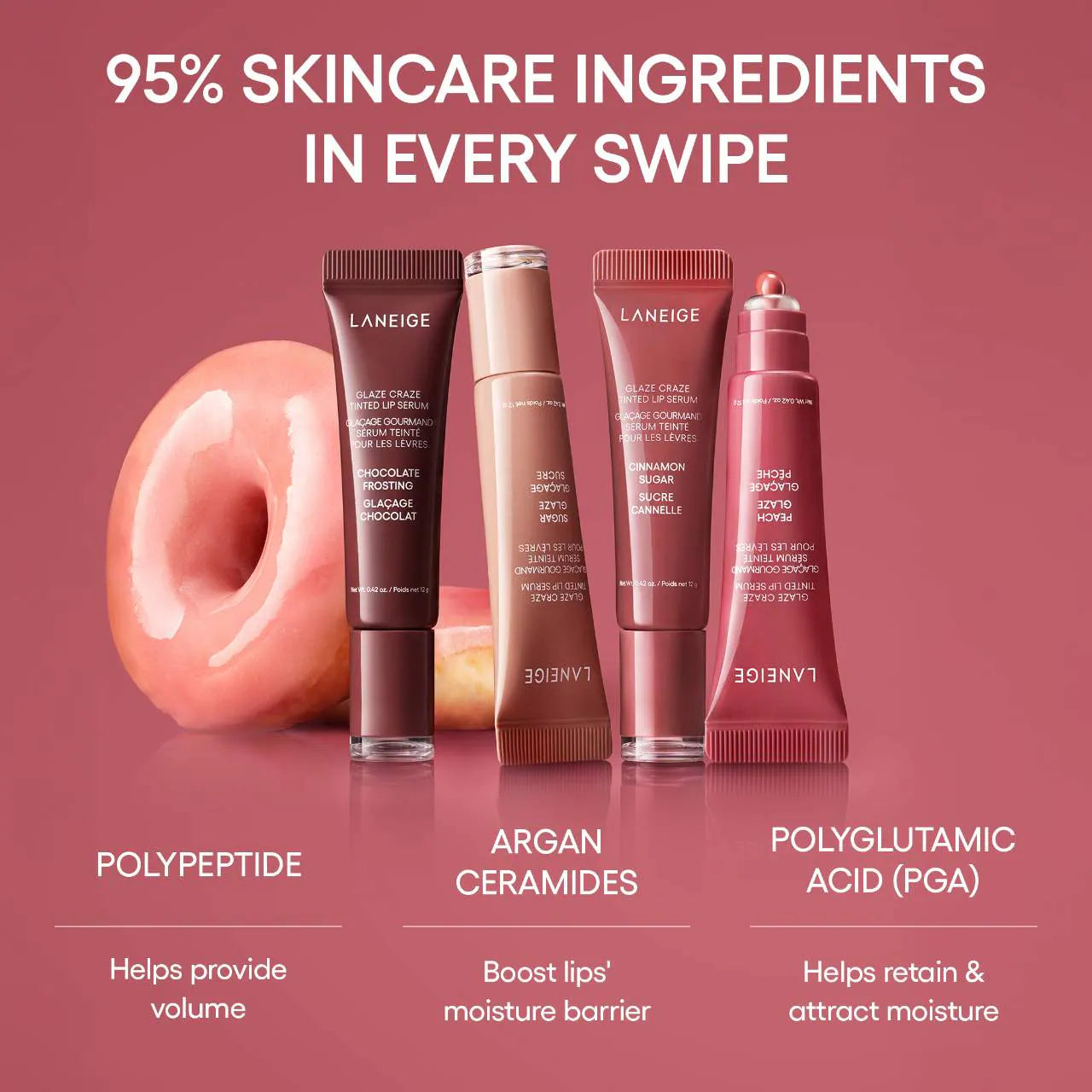 LANEIGE - Glaze Craze Tinted Polypeptide Lip Serum - SUGAR GLAZE