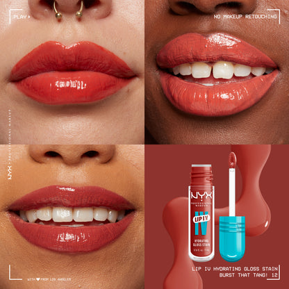 NYX Professional Makeup- Lip I.V. Hydrating Lip Gloss Stain - BURST THAT TANG!