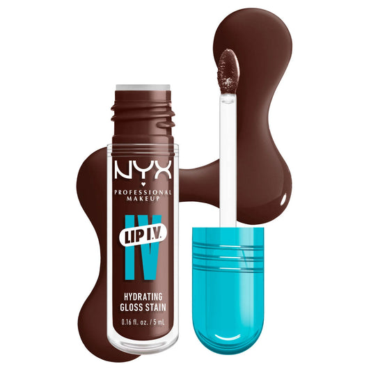 NYX Professional Makeup- Lip I.V. Hydrating Lip Gloss Stain - ESPRESSO SOAK