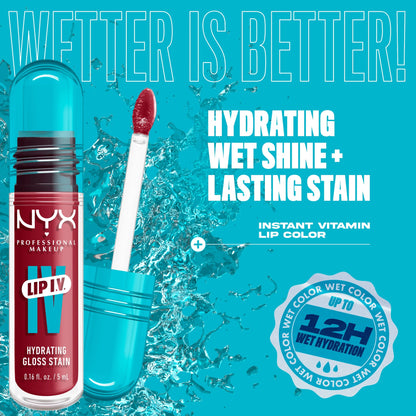 NYX Professional Makeup- Lip I.V. Hydrating Lip Gloss Stain - PETAL POURIN’