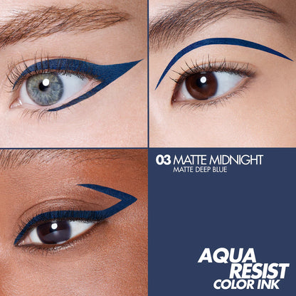 MAKE UP FOR EVER - Aqua Resist Color Ink 24HR Waterproof Liquid Eyeliner - MATTE MIDNIGHT