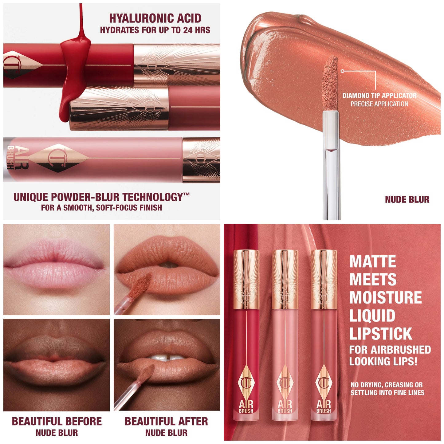 Charlotte Tilbury - Airbrush Flawless Matte Lip Blur Liquid Lipstick - NUDE BLUR