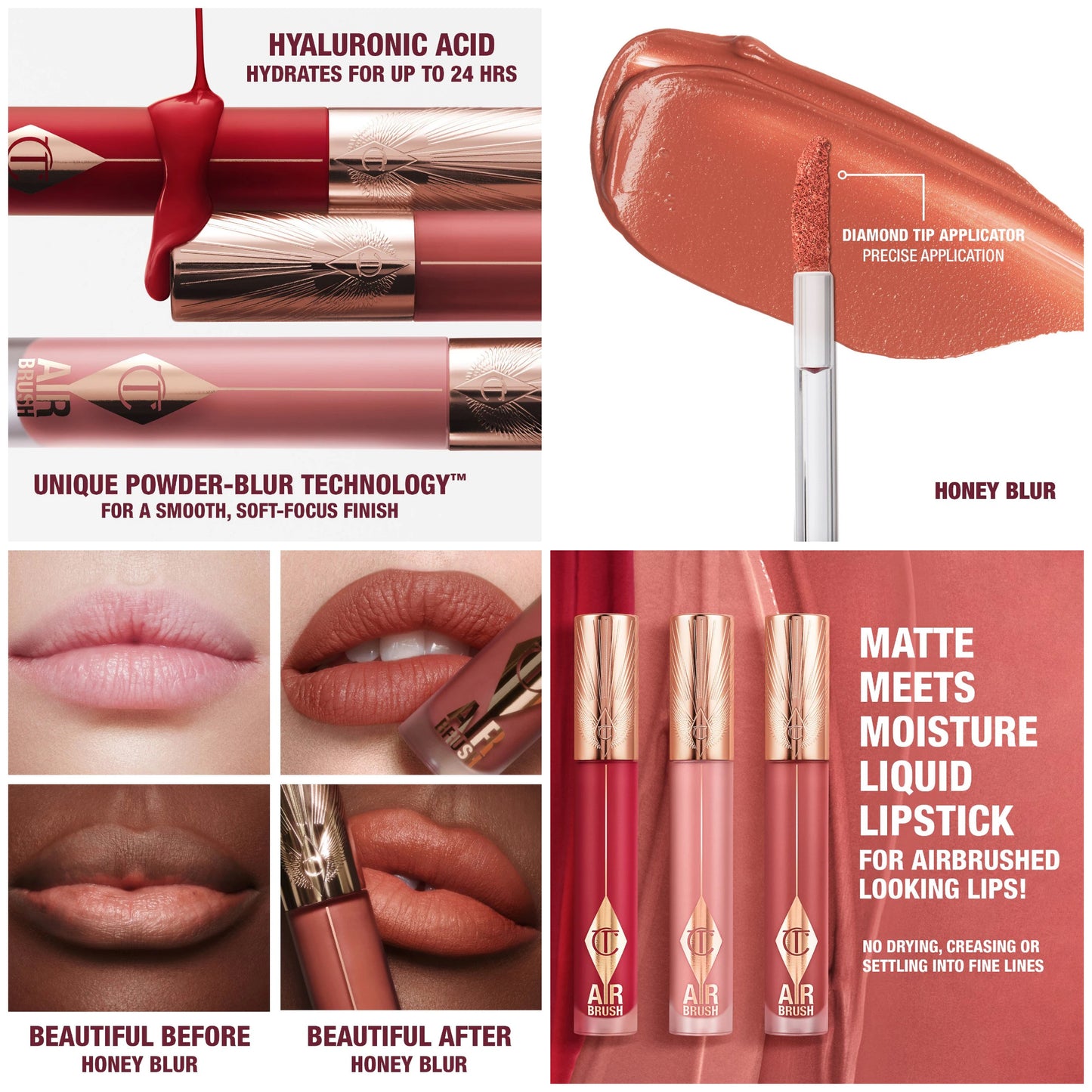 Charlotte Tilbury - Airbrush Flawless Matte Lip Blur Liquid Lipstick - HONEY BLUR