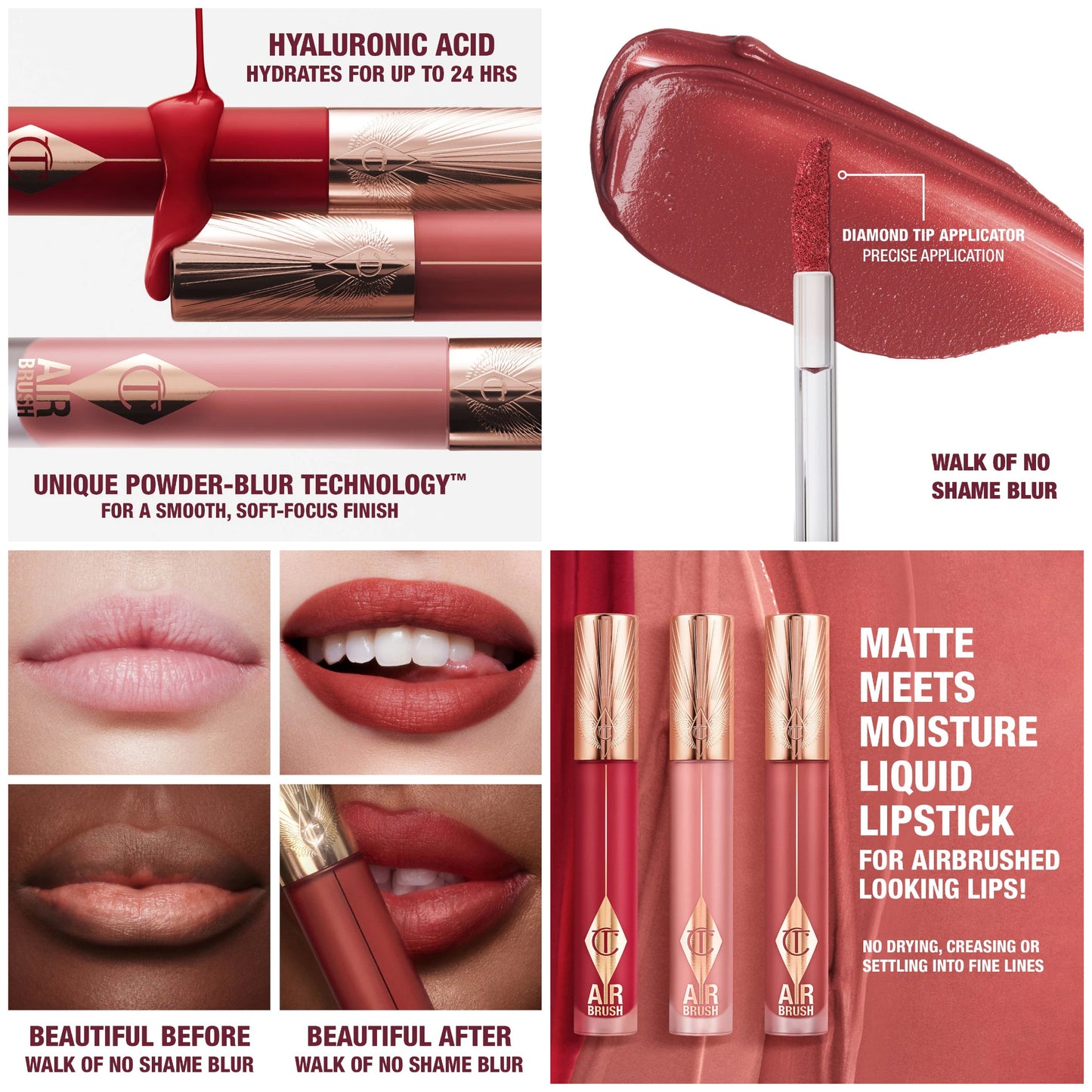 Charlotte Tilbury - Airbrush Flawless Matte Lip Blur Liquid Lipstick - WALK OF NO SHAME BLUR