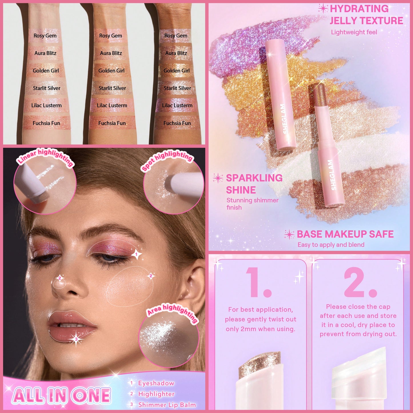 SHEGLAM - Crystal Jelly Glaze Stick - AURA BLITZ