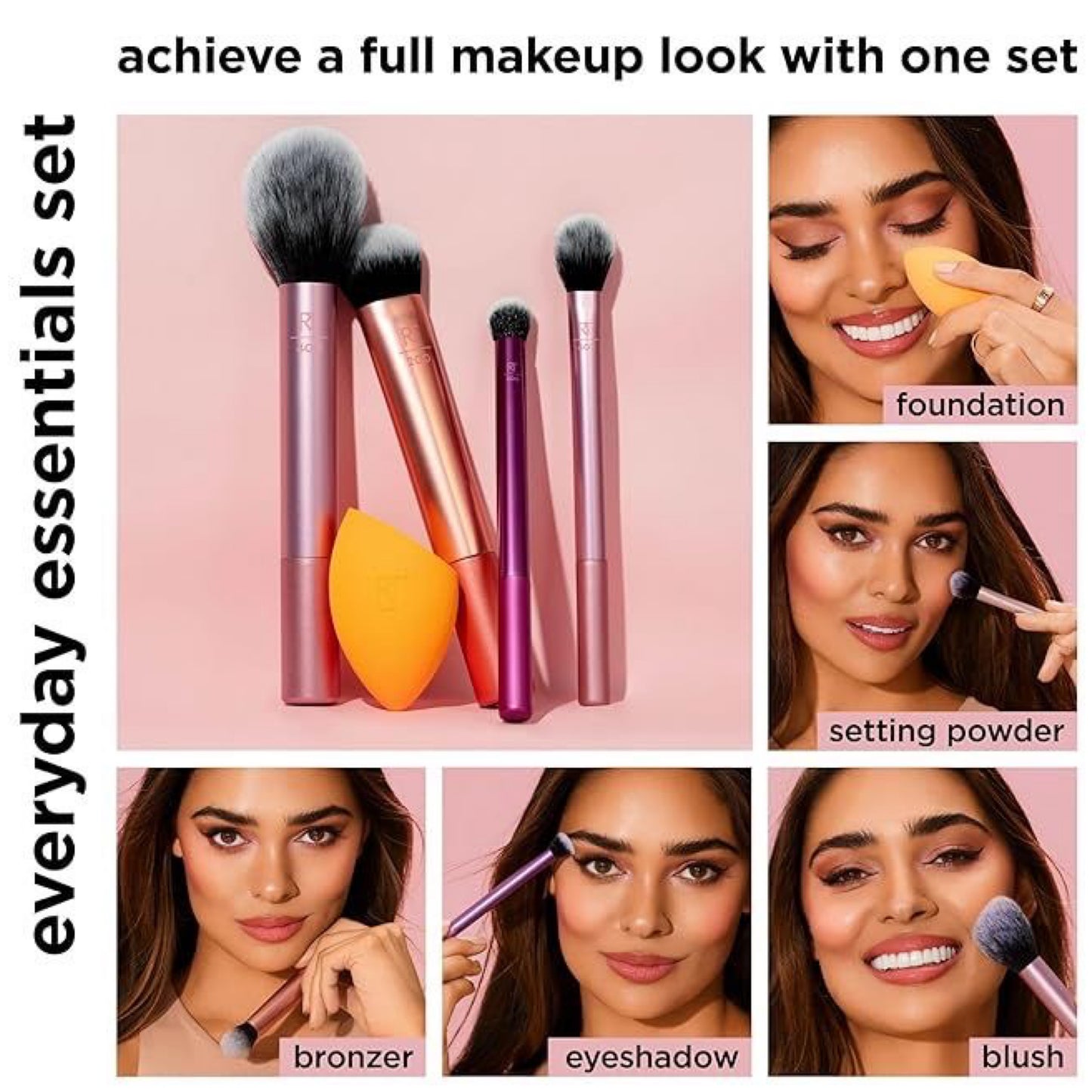 Real Techniques - Everyday Essentials Makeup Brush Kit - 5pc