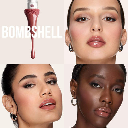 Huda Beauty - Faux Filler Shiny Non-Sticky Lip Gloss - BOMBSHELL