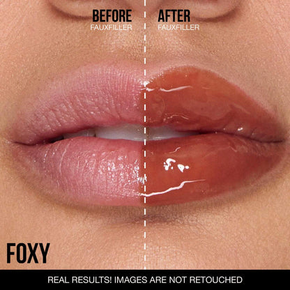 Huda Beauty - Faux Filler Shiny Non-Sticky Lip Gloss - FOXY