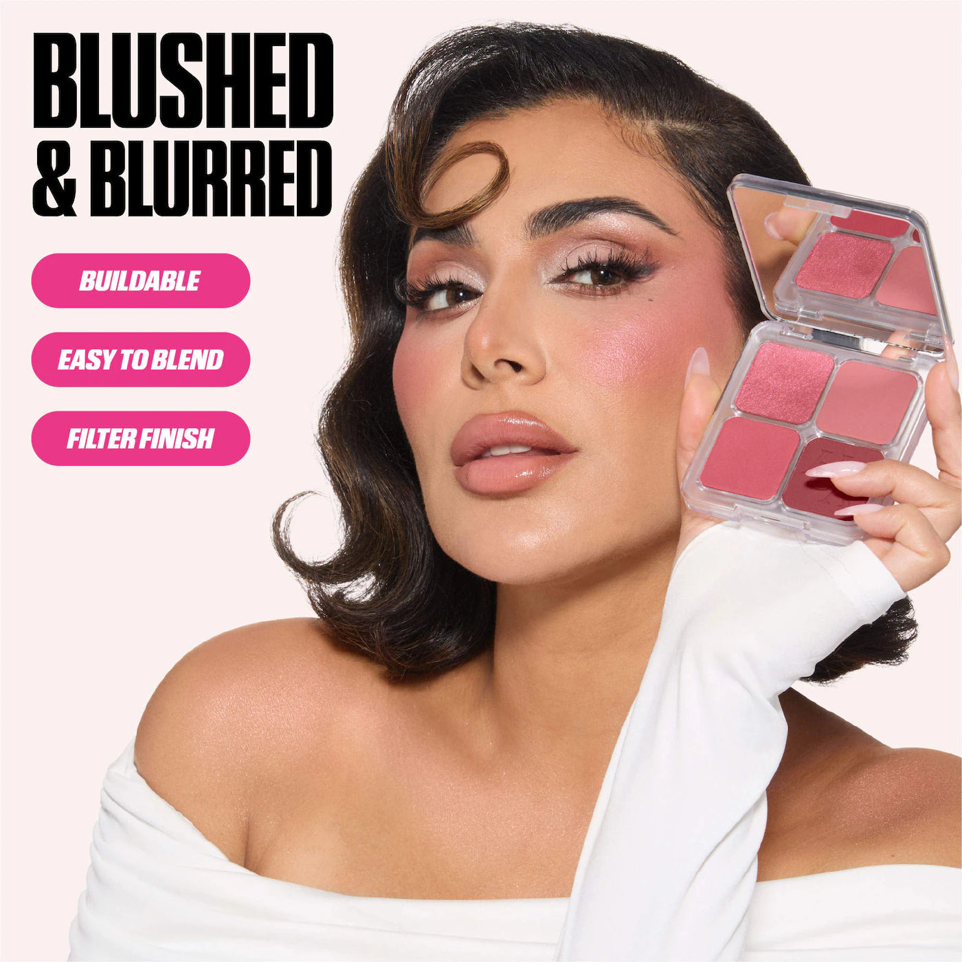 Huda Beauty - Blush Filter Blurring Blushlighters Palette - TOASTY PEACH