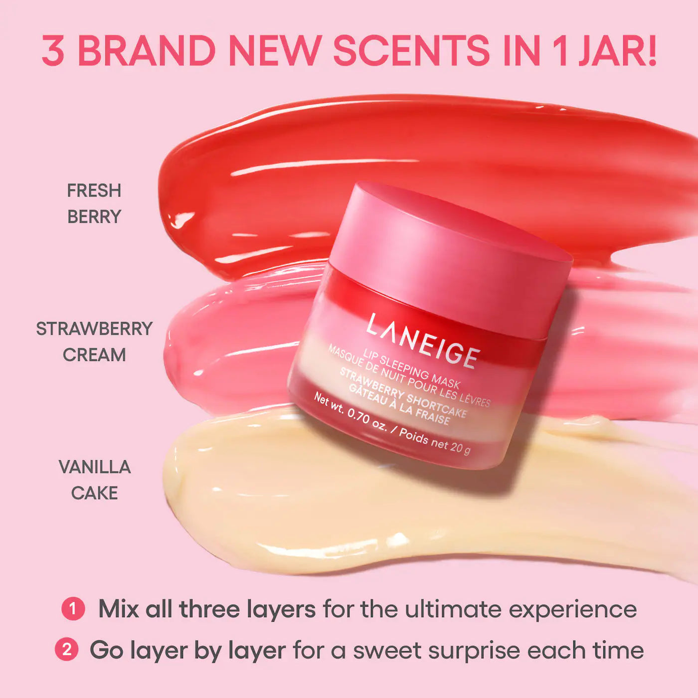 LANEIGE  - Lip Sleeping Mask - STRAWBERRY SHORTCAKE - 20g