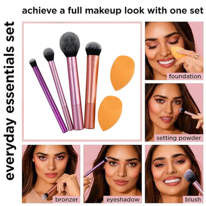 Real Techniques - Everyday Essentials Makeup Brush Kit - 6pc