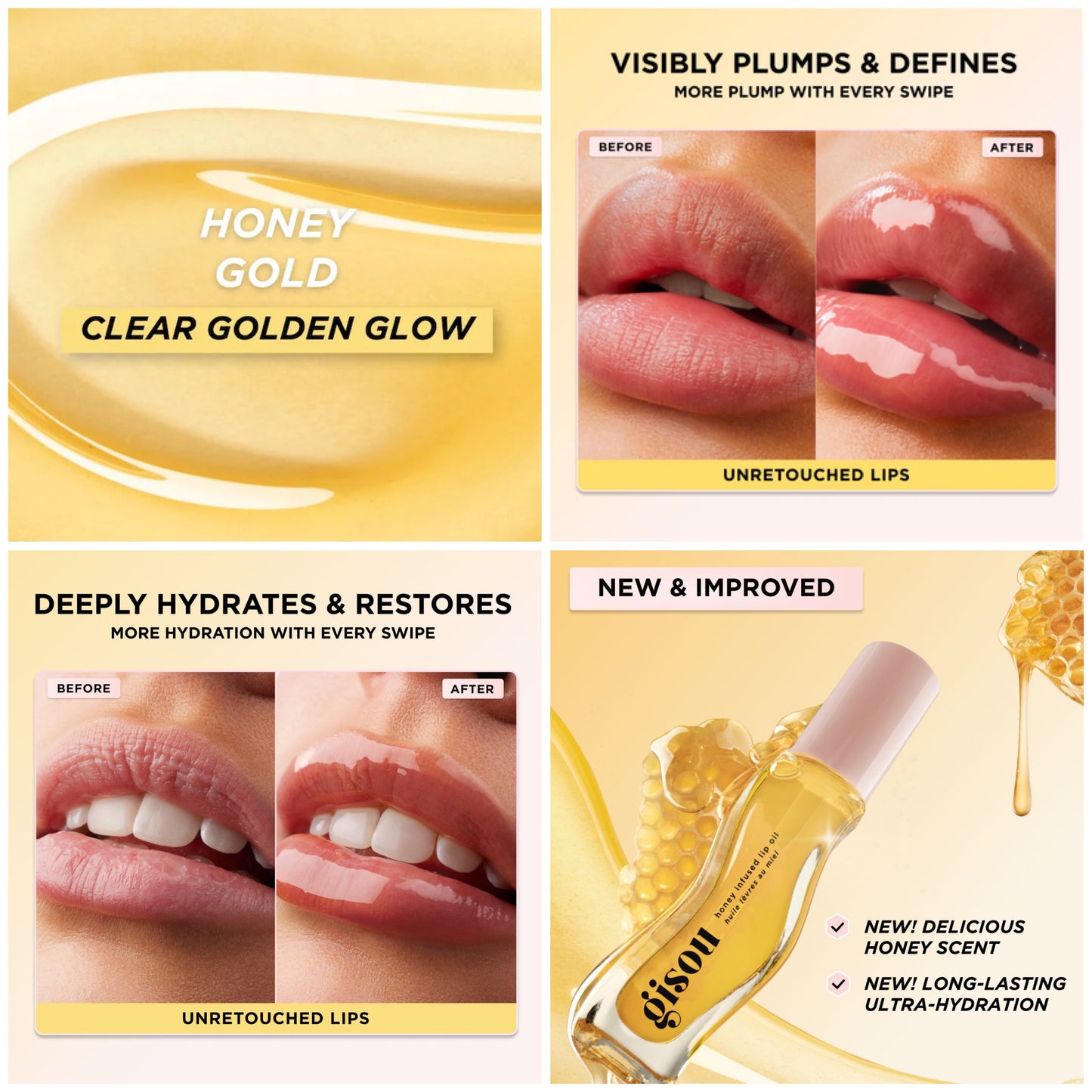 Gisou - Honey Infused Hydrating Lip Oil - HONEY GOLD