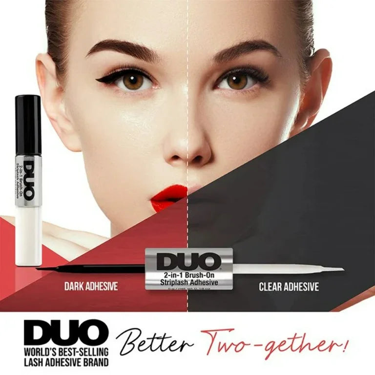 DUO - 2-in-1 Brush-On Striplash Adhesive, Dark and Clear