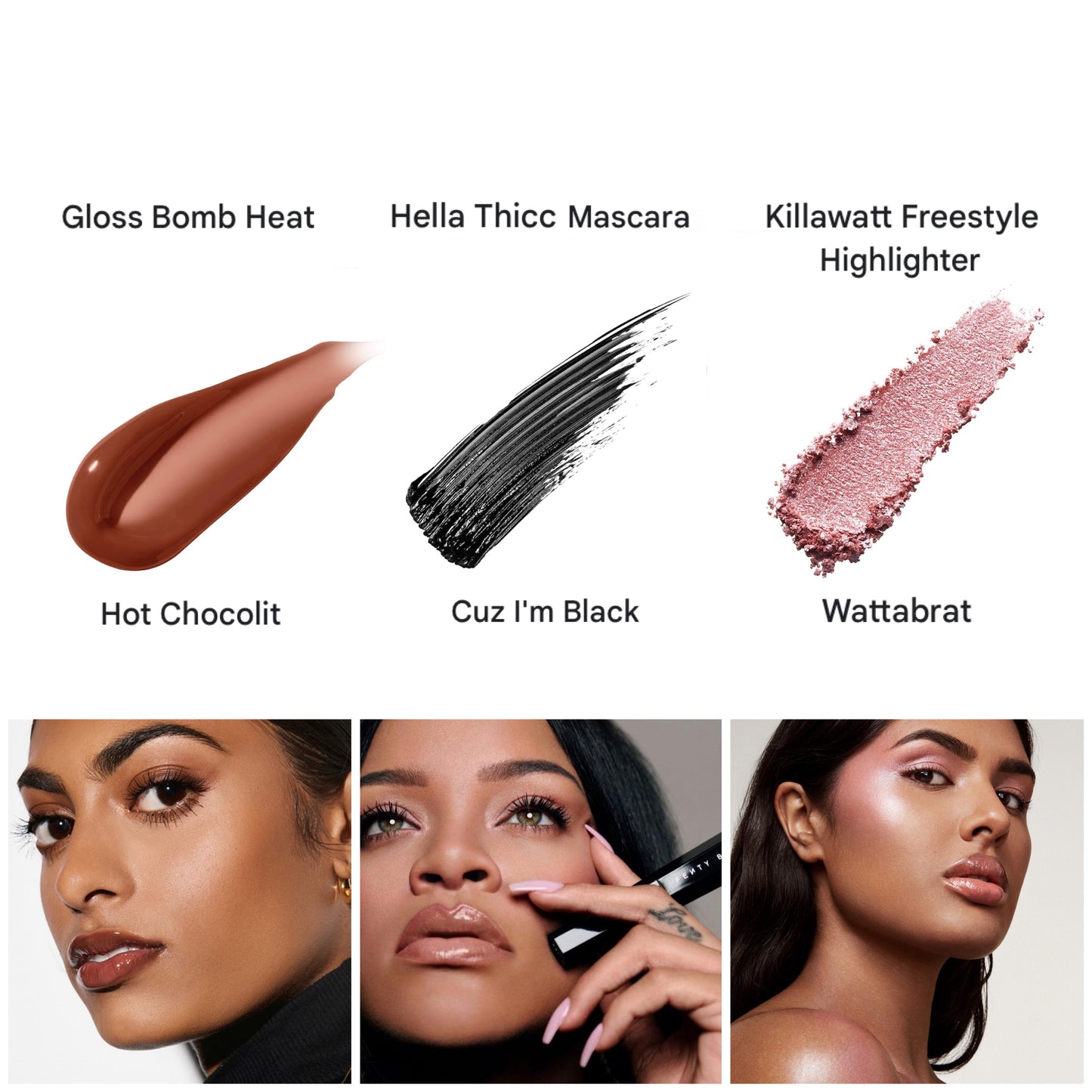 Fenty Beauty - Fenty's Most Want'd: 3-Piece Lip, Face + Eye Kit