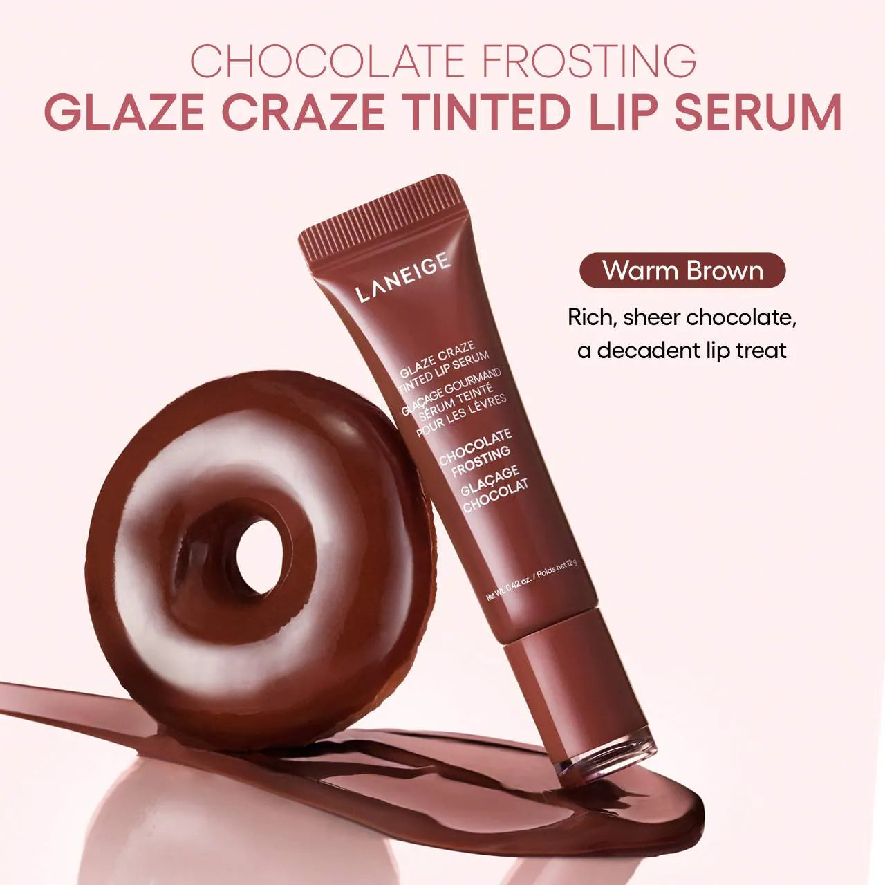 LANEIGE - Glaze Craze Tinted Polypeptide Lip Serum - CHOCOLATE FROSTING