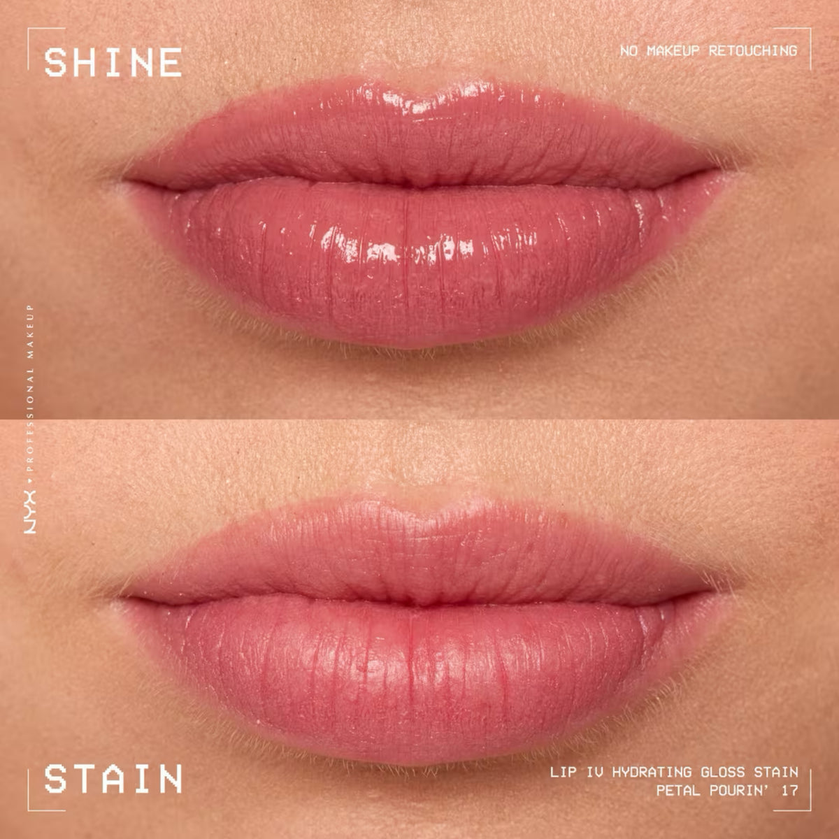 NYX Professional Makeup- Lip I.V. Hydrating Lip Gloss Stain - PETAL POURIN’