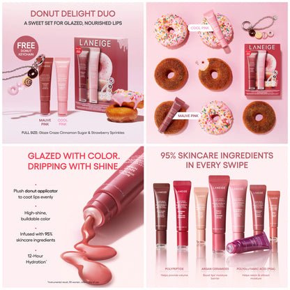 LANEIGE - Glaze Craze Donut Delight Hydrating Tinted Lip Serum Duo