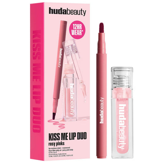 Huda Beauty - Kiss Me Rosy Pink Lip Duo